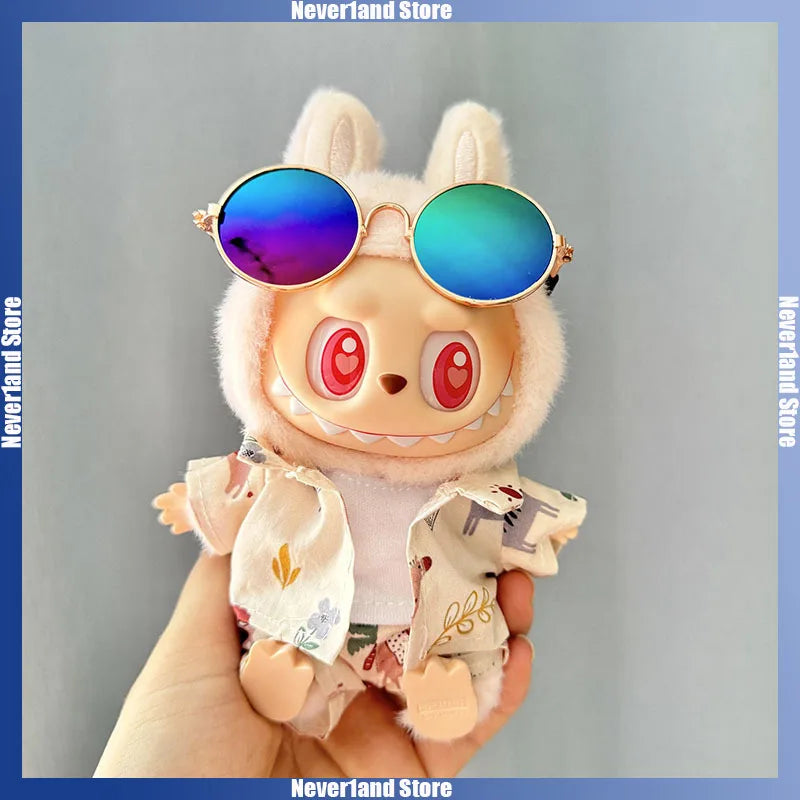 Ropa para muñecas Labubu, monos estilo resort de playa, accesorios de ropa para muñecas Labubu Idol V1 V2, muñeco de peluche universal de 15/17 cm.