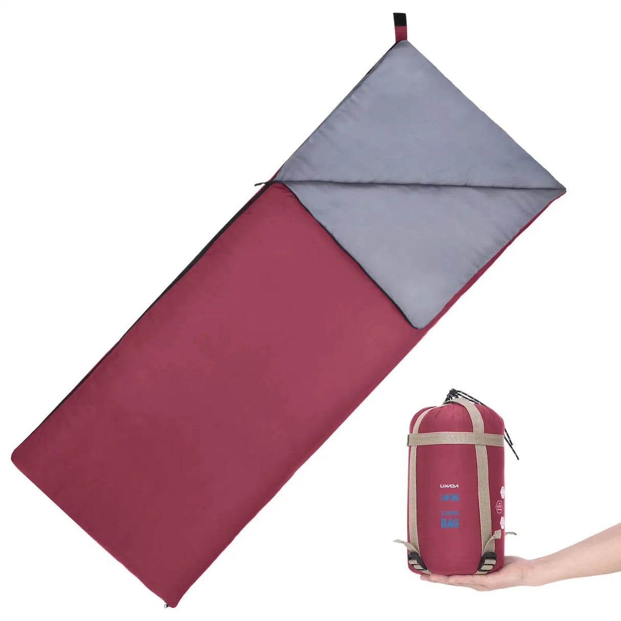 Saco de dormir portátil para exteriores Lixada de 190 x 75 cm, para acampar, viajar, senderismo, multifunción, ultraligero, 680 g, para mochileros.