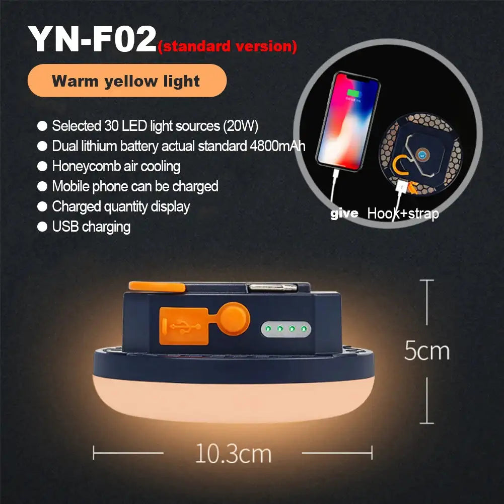 Linterna LED portátil de emergencia de 7200 mAh para mercado nocturno, luz para tienda de campaña, recargable, para exteriores, para acampar, lámpara de bombilla, linterna para el hogar