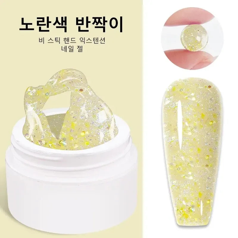 LIMEGIRL 15 g Gel d'extension d'ongles solide Gel UV antiadhésif pour photothérapie des mains Gel de construction rapide Conseils d'ongles Nail Art Gel de prolongation des ongles