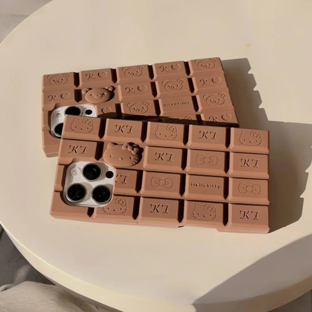 Funda de silicona suave para teléfono con dibujos animados en 3D de Hello Kitty y Rilakkuma