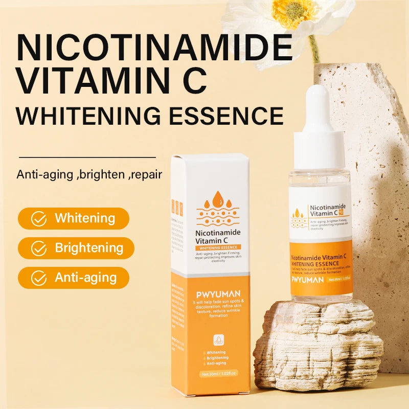 Vitamin C Whitening Freckles Face Serum Nicotinamide Remove Melasma Fade Dark Spot Melanin Brighten Skin Care Products