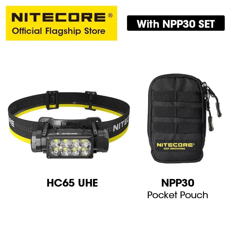 NITECORE HC65 UHE LED Headlamp 2000 Lumen USB-C Rechargeable 8 Core UHE LED Headlight Dual Beam,4000mAh 18650 Li-ion Battery - Lootquake