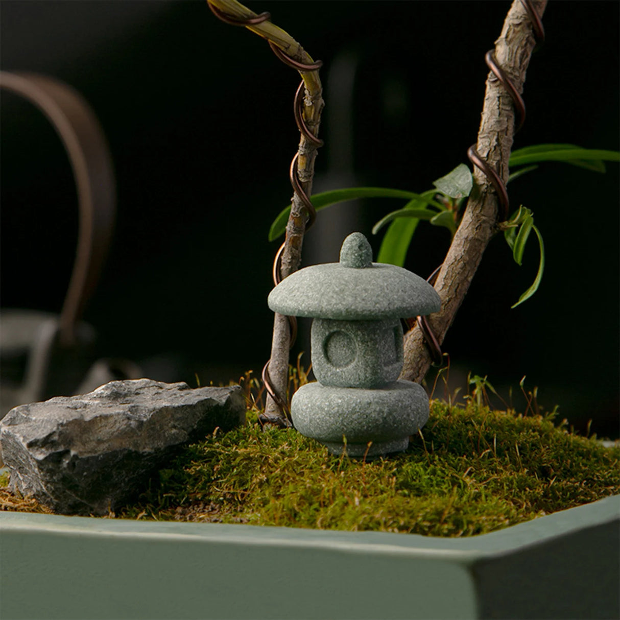 Chinese Pagoda Statue Miniature Sandstone Sculpture Asian Decor for Outdoor Car Landscape Decor