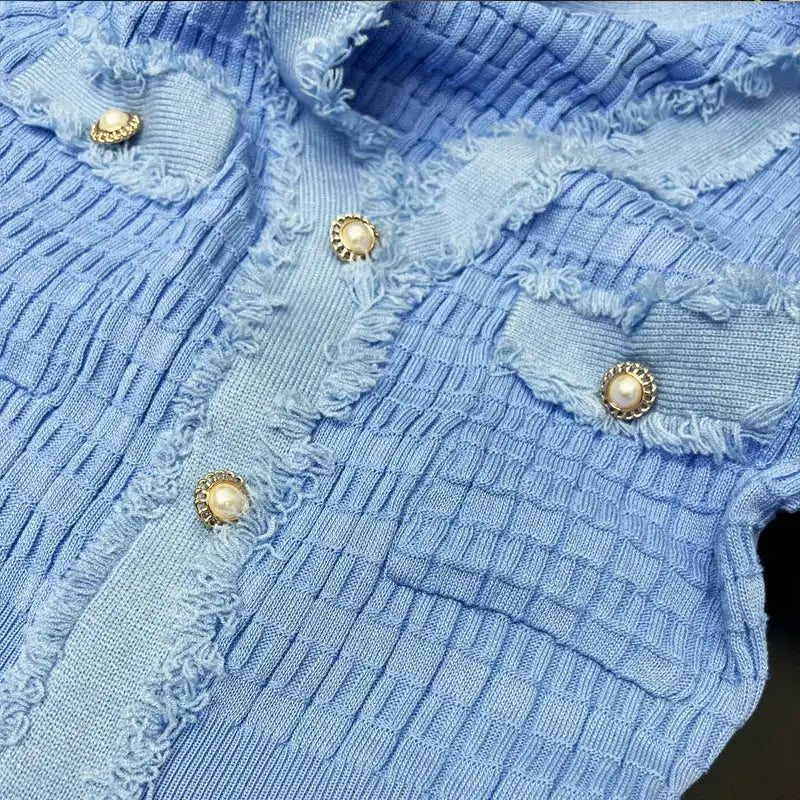 YuooMuoo 2025 New Arrival Women Knitted Long Dress Elegant V-neck Single-breasted Split Sweater Dress Office Lady Vestidos - Lootquake