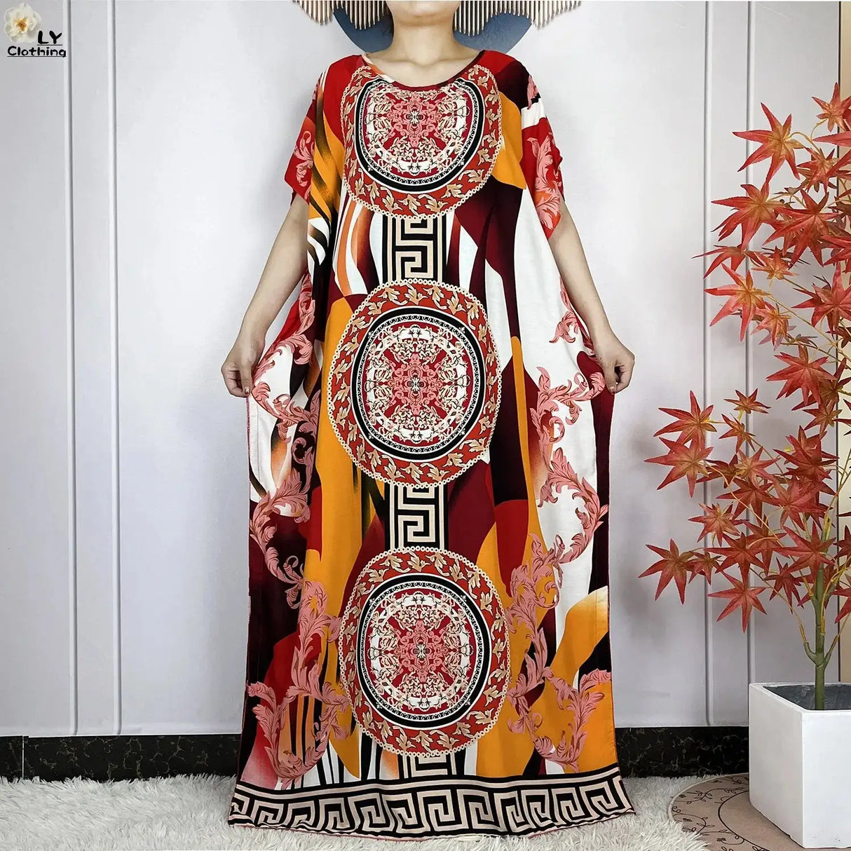 2024 Latest Muslim Sets Women Clothing Cotton Floral Loose Dashiki Long Dress African Abaya Dubai Traditional Islamic Clothing