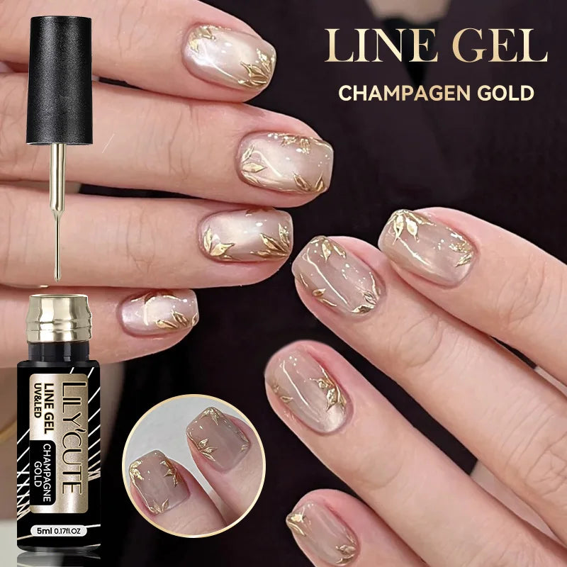 Esmalte de uñas en gel delineador LILYCUTE de 5 ml con efecto francés semipermanente UV LED.