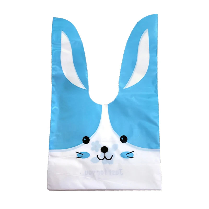 Hot Sale 20 / Batch Cute Rabbit Carrot Ear Biscuit Bag Candy Biscuit Gift Bag Snack Baking Packaging Supplies Easter Decoration