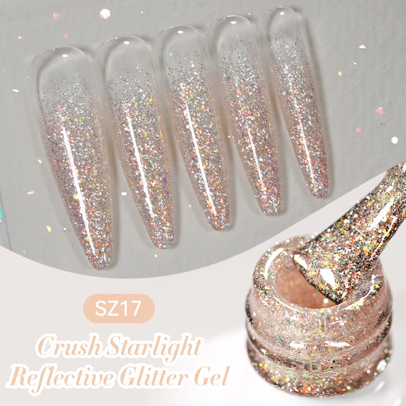 BORN PRETTY 10ml Reflective Glitter Gel Nail Polish Carat Mirage Sparkling Color Shine UV LED Soak Off Semi-Permanant Varnish