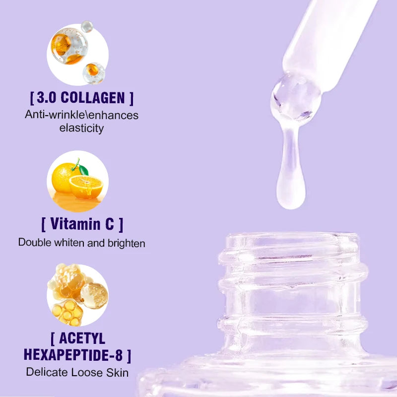 Collagen Whitening Facial Essence Anti-Aging Firming Skin Remover Wrinkle Moisturising Brightning Hyaluronic Acid Face Serum