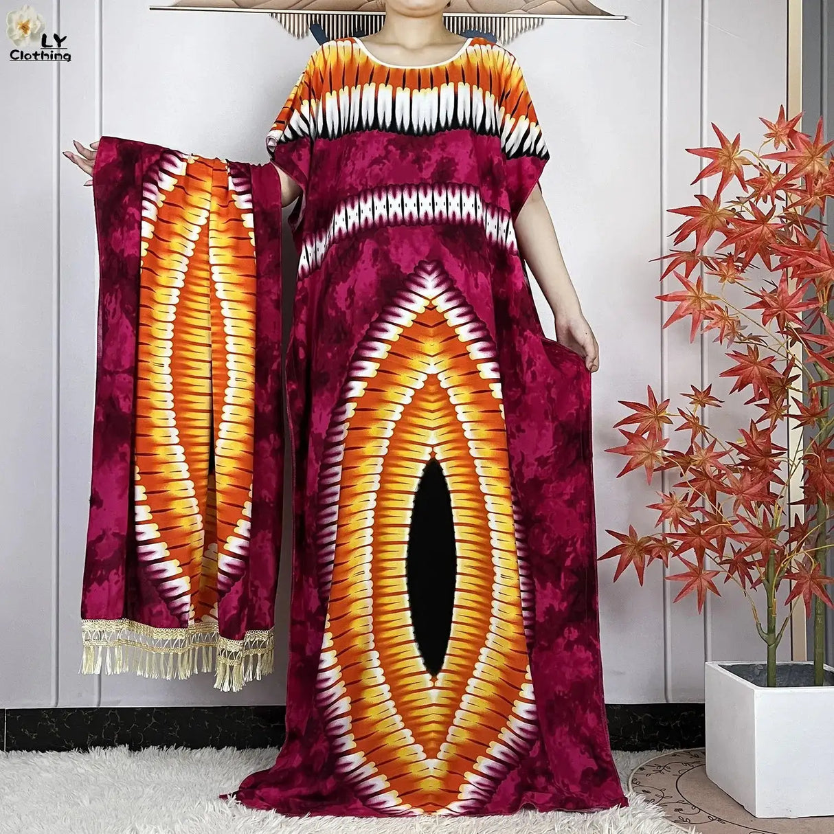 2024 Latest Muslim Sets Women Clothing Cotton Floral Loose Dashiki Long Dress African Abaya Dubai Traditional Islamic Clothing