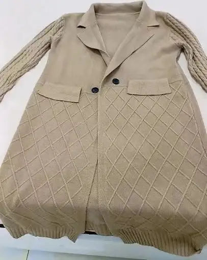 Korean French Style Cashmere Sweater Ladies Wool Windbreaker Cardigan New Autumn Winter Women Knitted Sweater Long Cardigan Coat - Lootquake