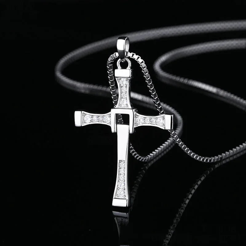 Fast And Furious Movie Dominic Toretto Cross Necklace Pendant 925 Sterling Silver Jewelry For Women Men Couple Lovers Xmas Gifts - Lootquake
