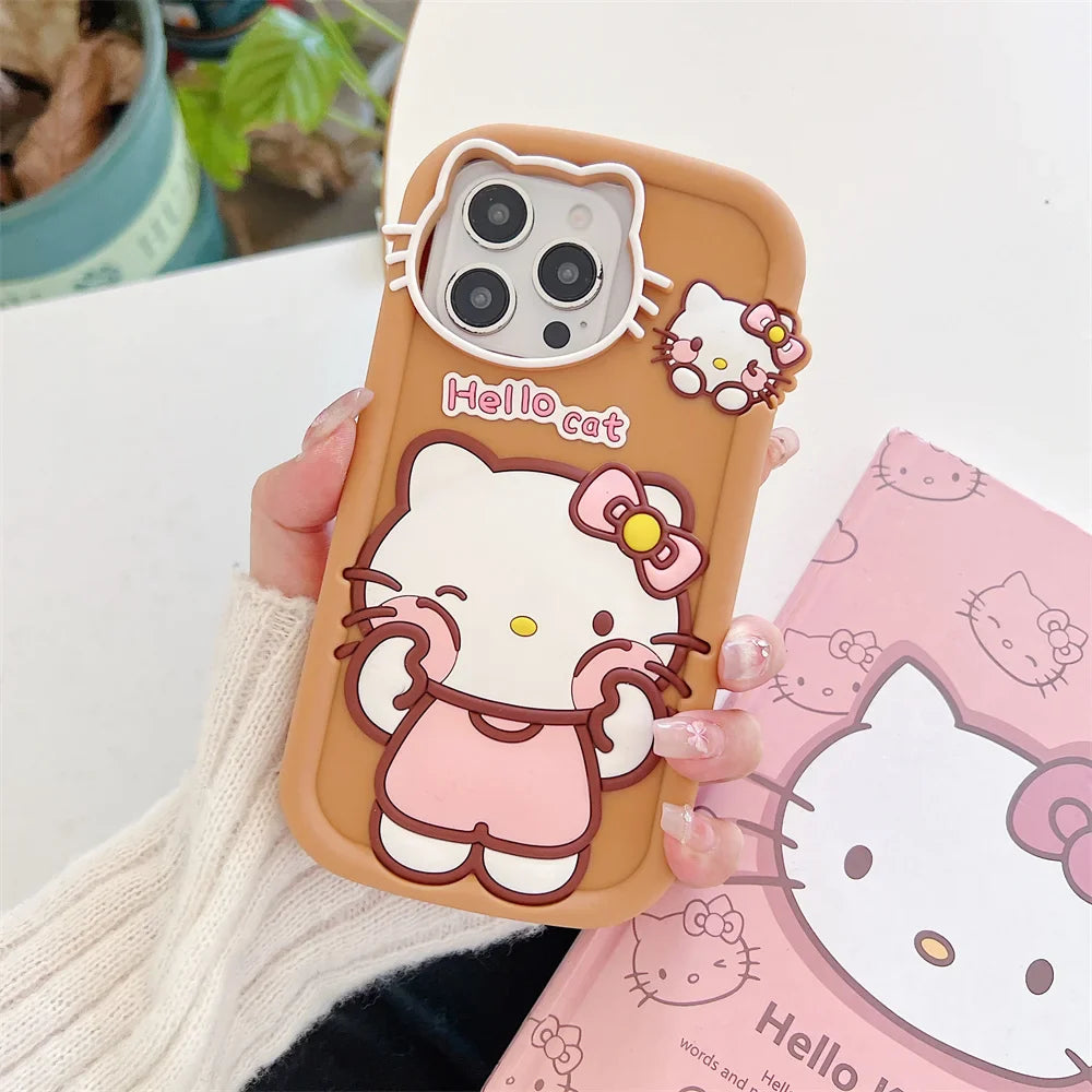 Funda de silicona para teléfono con dibujos de Hello Kitty