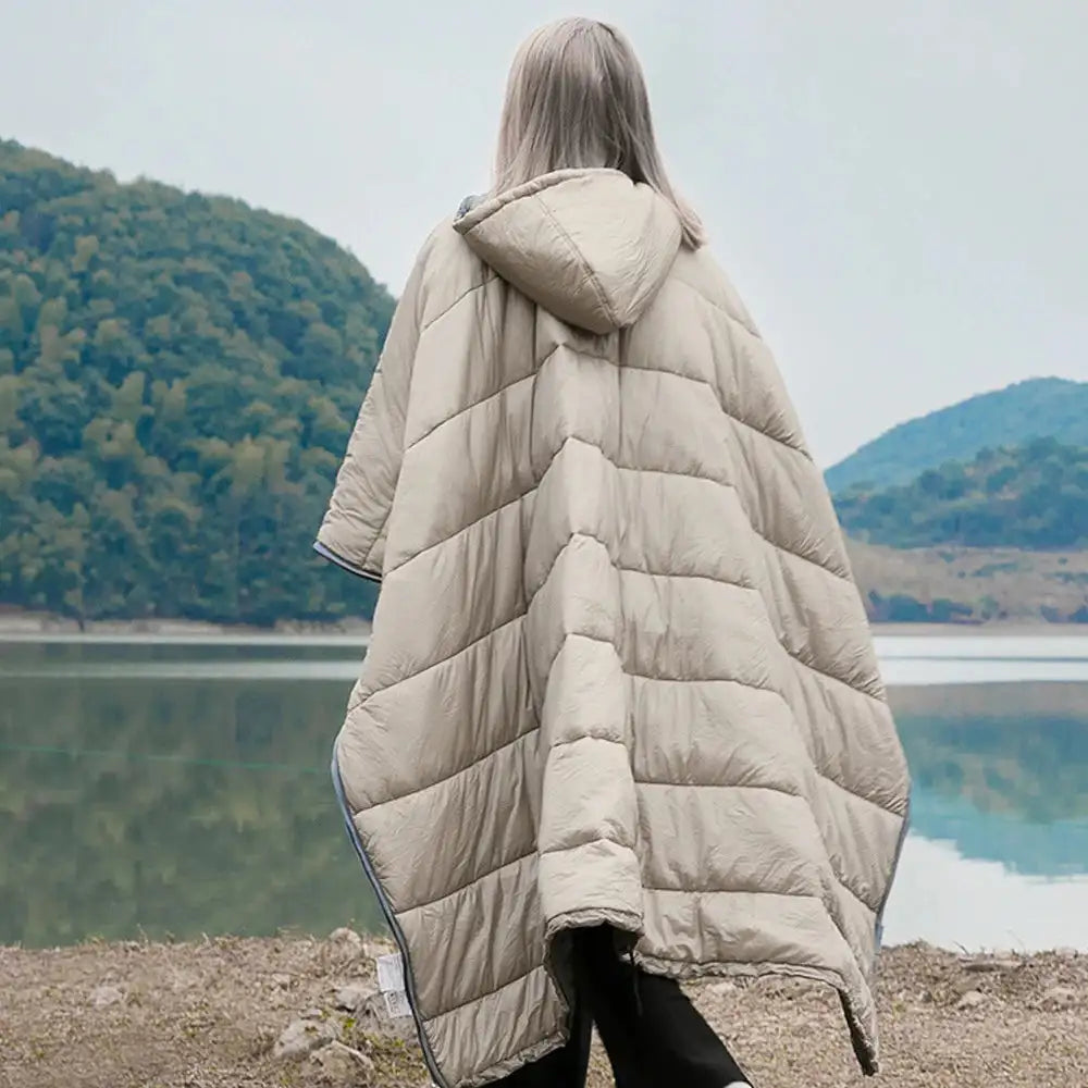 Outdoor Wearable Cloak Sleeping Bag Portable Warming Sleeping Bag Light-weight Cotton Sleeping Bag for Winter Camping Travel - Lootquake