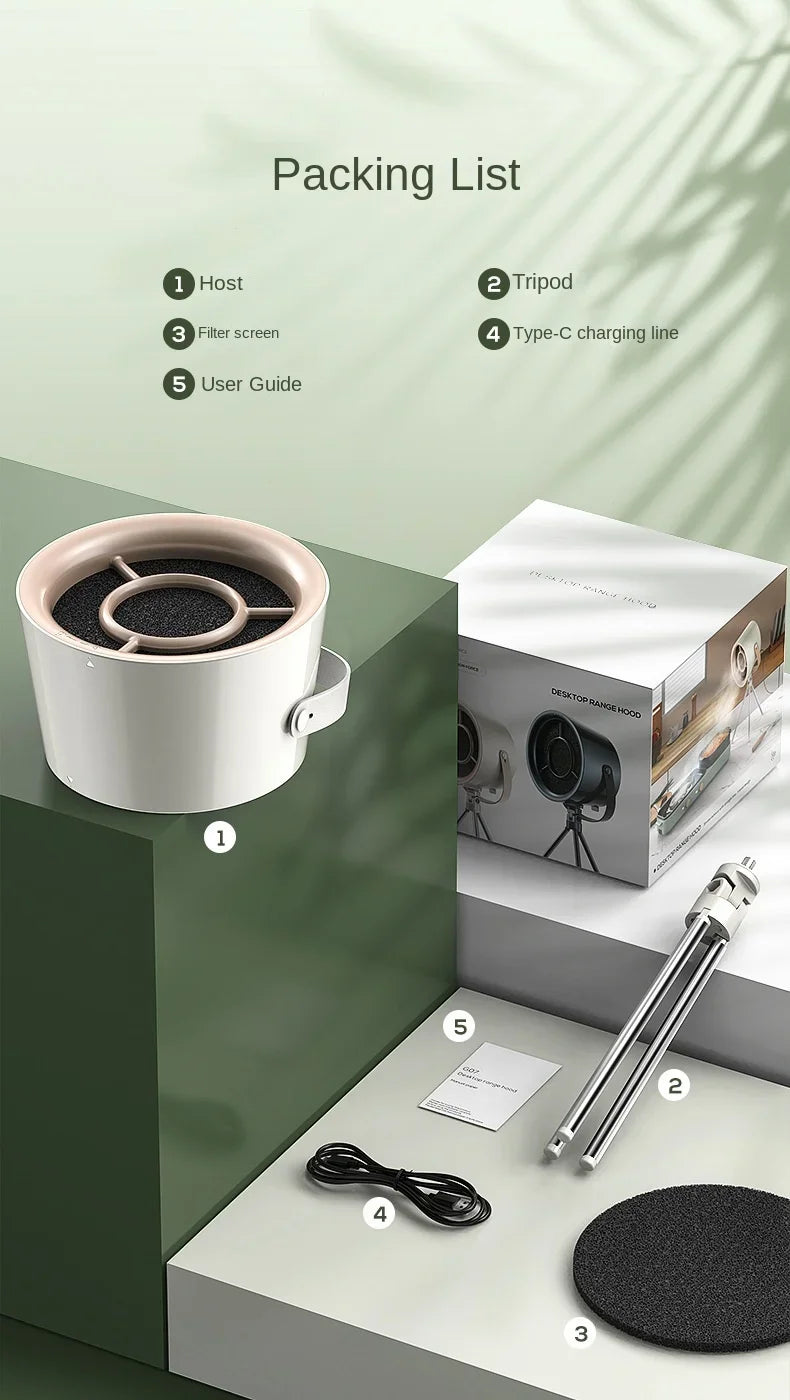 Hottes de cuisine de bureau USB, ventilateur d'extraction portable alimenté par USB, petite hotte de cuisine, extracteur de barbecue, grande hotte aspirante
