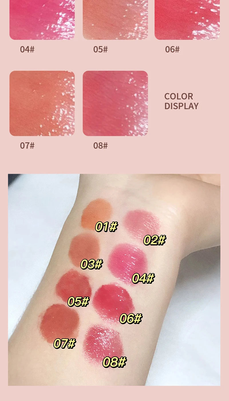 Brillo labial HERORANGE de alto brillo: duradero, sin transferencia, acabado espejo, tinte labial hidratante aterciopelado para un aspecto natural, vegano.