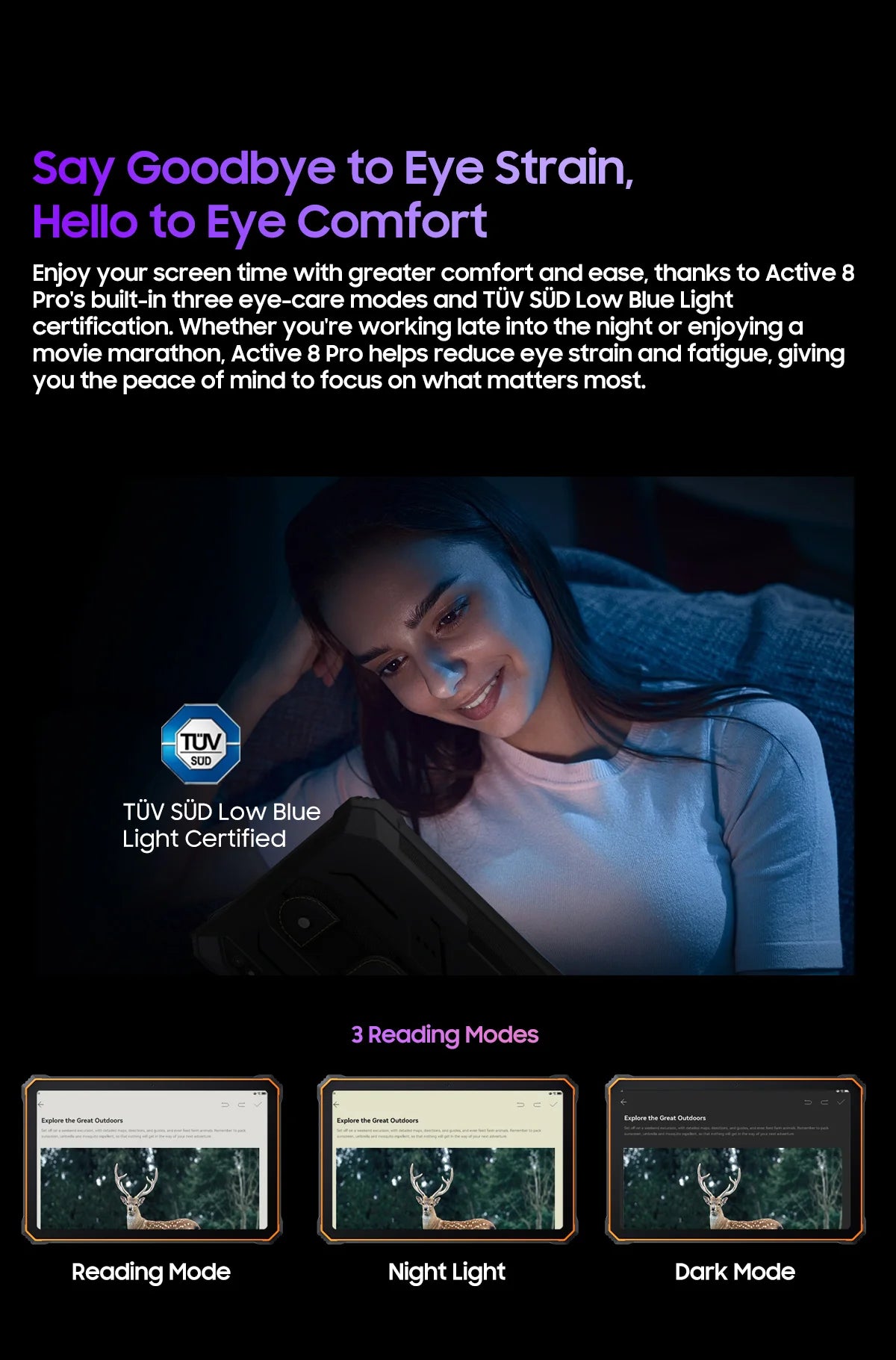 Tablette PC Blackview Active 8 Pro 16 Go 256 Go Batterie 22 000 mAh Android 13 Écran 2,4 K 10,36 pouces Caméra 16 Mpx + 48 Mpx Tablette robuste