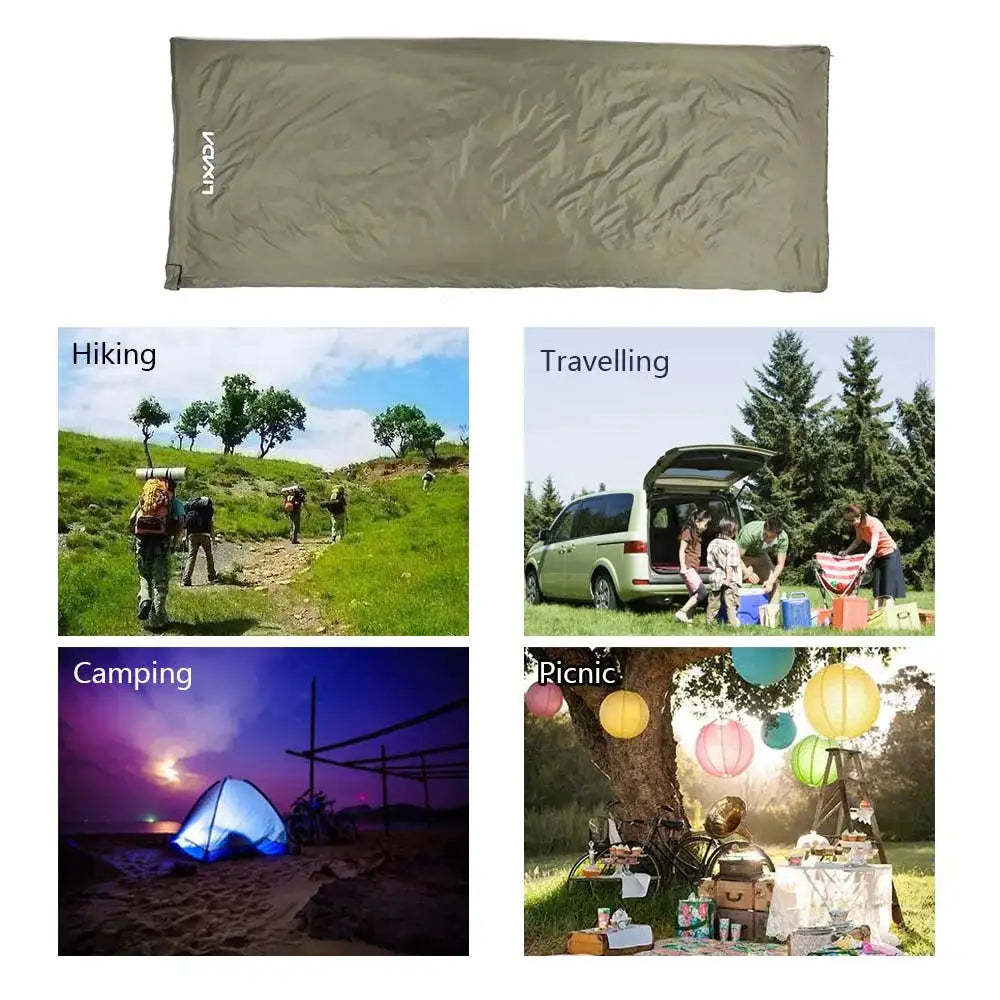 Lixada 190 * 75cm Outdoor Portable Envelope Sleeping Bag Camping Travel Hiking Multifunction Ultra-light 680g Backpacking - Lootquake