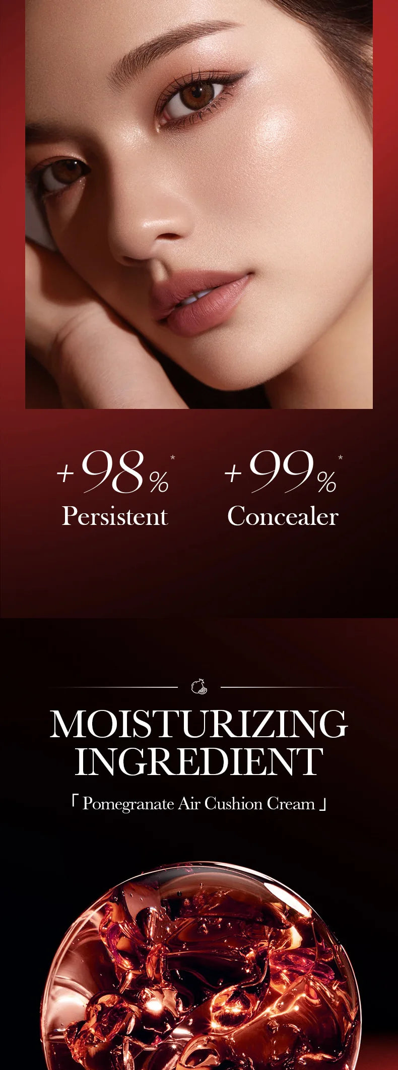 Coussin d'air CC Crème Fond de teint tête de champignon Hydratant Longue tenue Cosmétiques visage Éclaircissant naturel Base de teint Maquillage