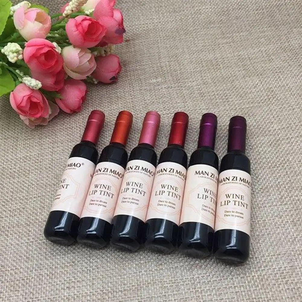 Lápiz labial color vino, tinte labial rosa bebé, brillo labial líquido mate Lipgross, tinte labial resistente al agua de larga duración, lápiz labial antiadherente en vaso.