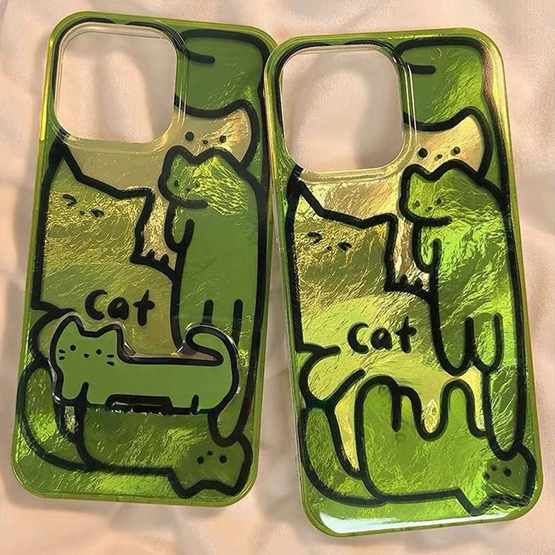Funda para teléfono con dibujos de gatos y perros