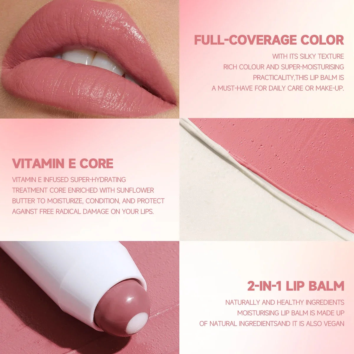 Lápiz labial nude 2 en 1, bálsamo labial rojo mate hidratante, 6 colores, resistente al agua, de larga duración, antiadherente.