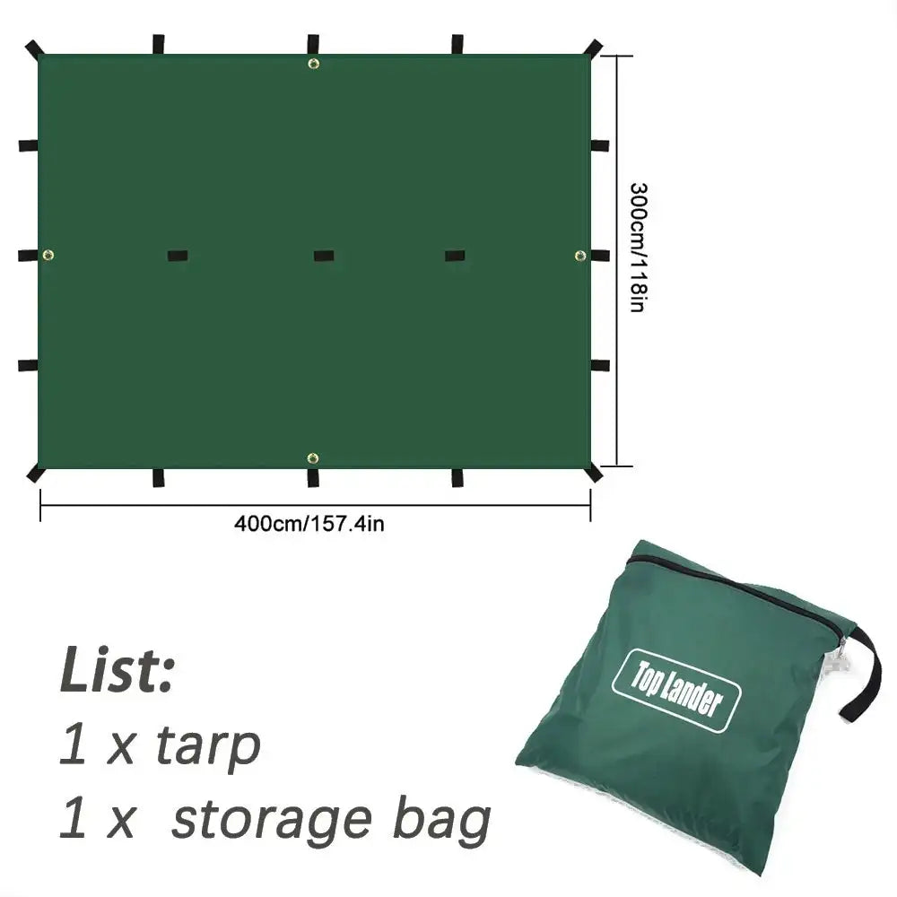 4x4m 4x3m 3x3m 19 Hang Points Tent Tarp Survival Sun Shelter Shade Canopy Outdoor Backpacking Waterproof Camping Awning SunShade - Lootquake