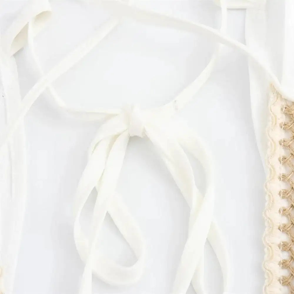 2024 Summer Beach Party Robes Women Fashion Deep V Neck Sleevelss See Through Dresses Sexy Printed Tassels Patchwork Long Dress - Lootquake