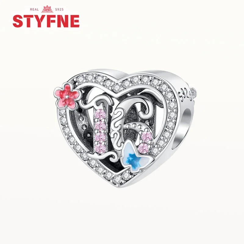 S925 Silver Happy Birthday Charms Love Numbers Celebration Anniversary Serie Beads for Women Diy Original Bracelet Jewelry Gift - Lootquake