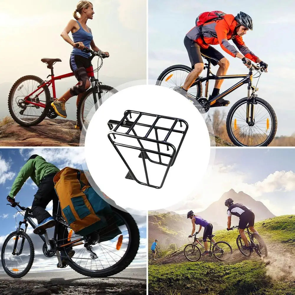 Cycling Cargo Rack Luggage Touring Carrier Racks Front Pannier Rack for Cycling Equipment Stand Footstock for Enhanced Stability