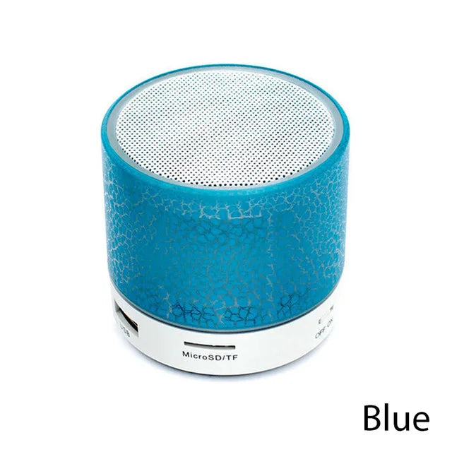 Mini altavoz Bluetooth inalámbrico con LED, tarjeta TF, subwoofer USB, sonido MP3 portátil, altavoz inalámbrico para teléfono inteligente