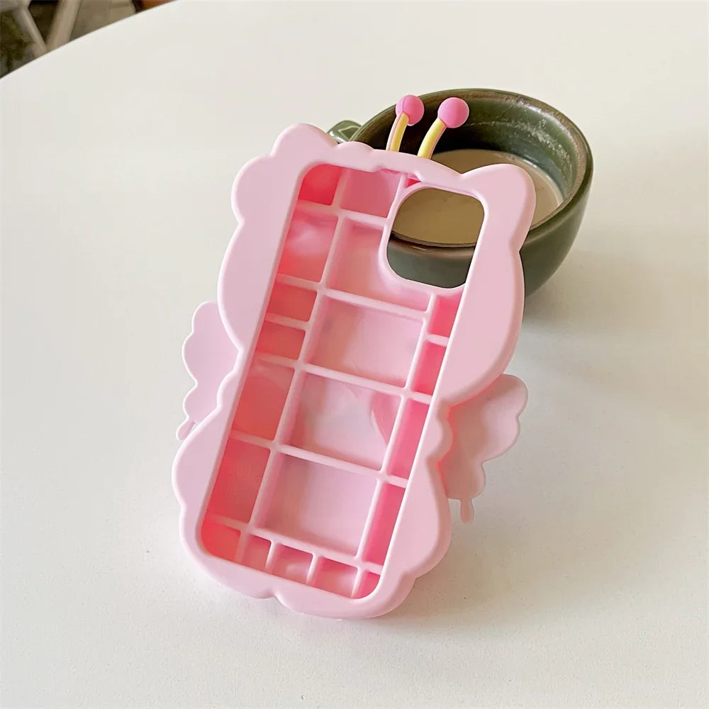 Silicone Cartoon Flower Wings Hello Kitty Phone Case