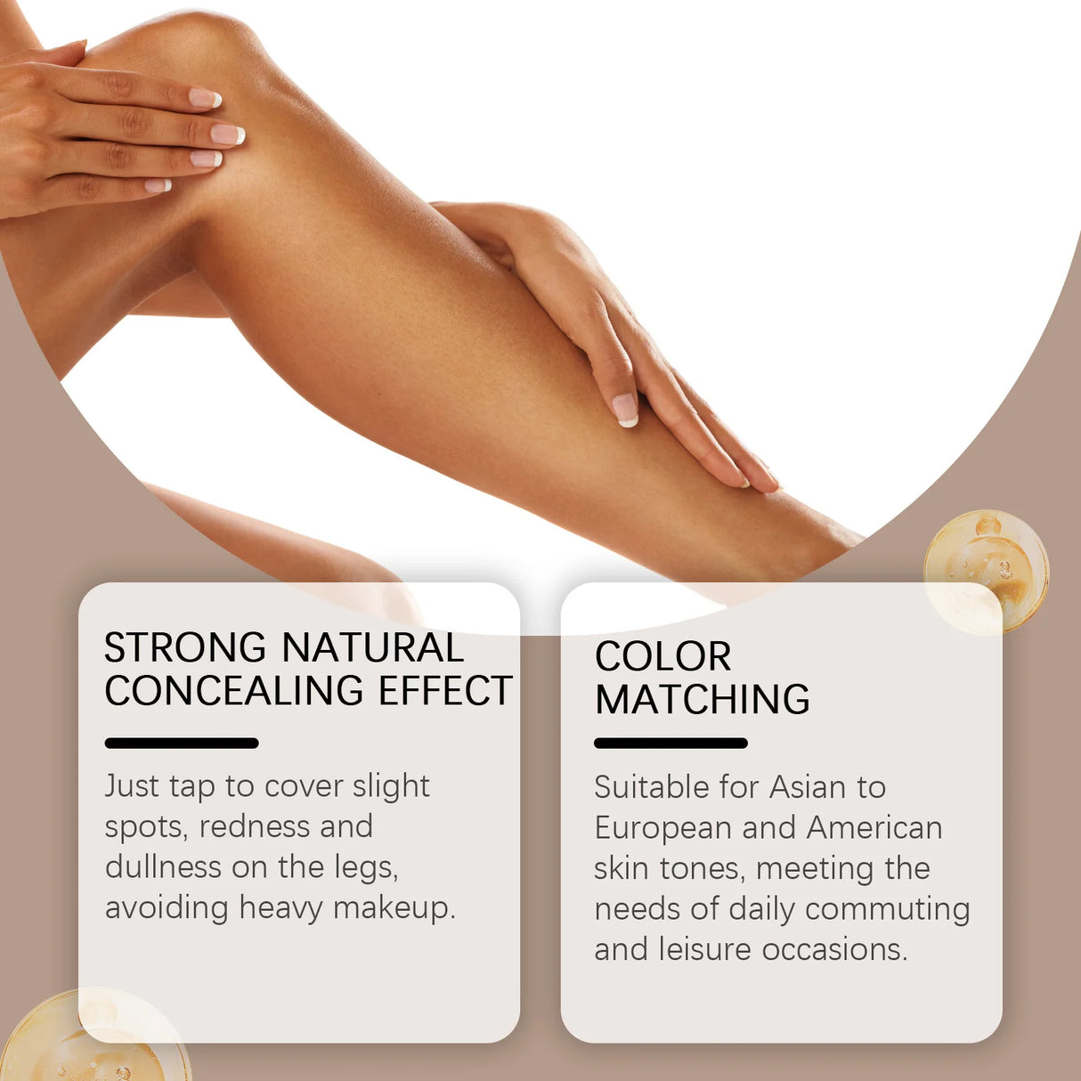 Leg Makeup Lotion Lasting Concealer Even Skin Tone Fake Tanning Waterproof Moisturizing Natural Glow Brown Body Foundation Cream