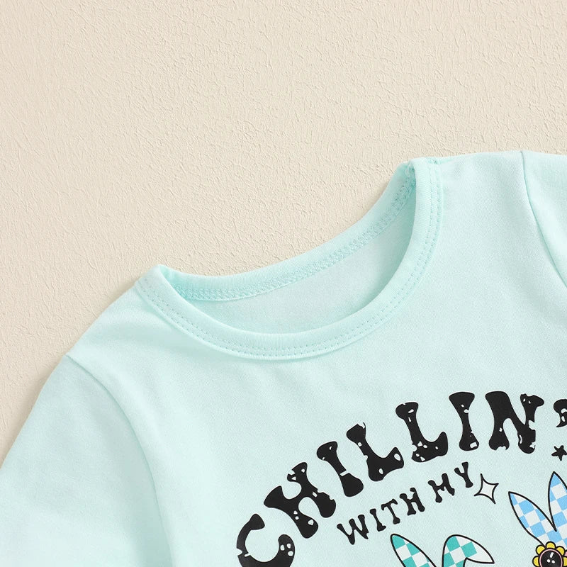 Adorable Infant Easter Dress Set with Bunny Graphic Tee and Fluffy Carrot Skirt for Baby Girls - 2 Piece Outfit - Lootquake