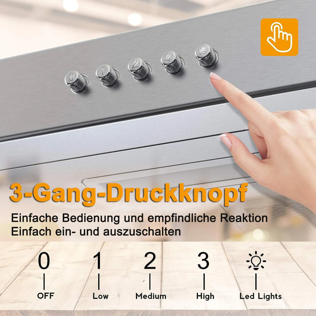 Hotte aspirante à LED TopStrong 60 cm à recirculation d'air sous meuble EUTF2360