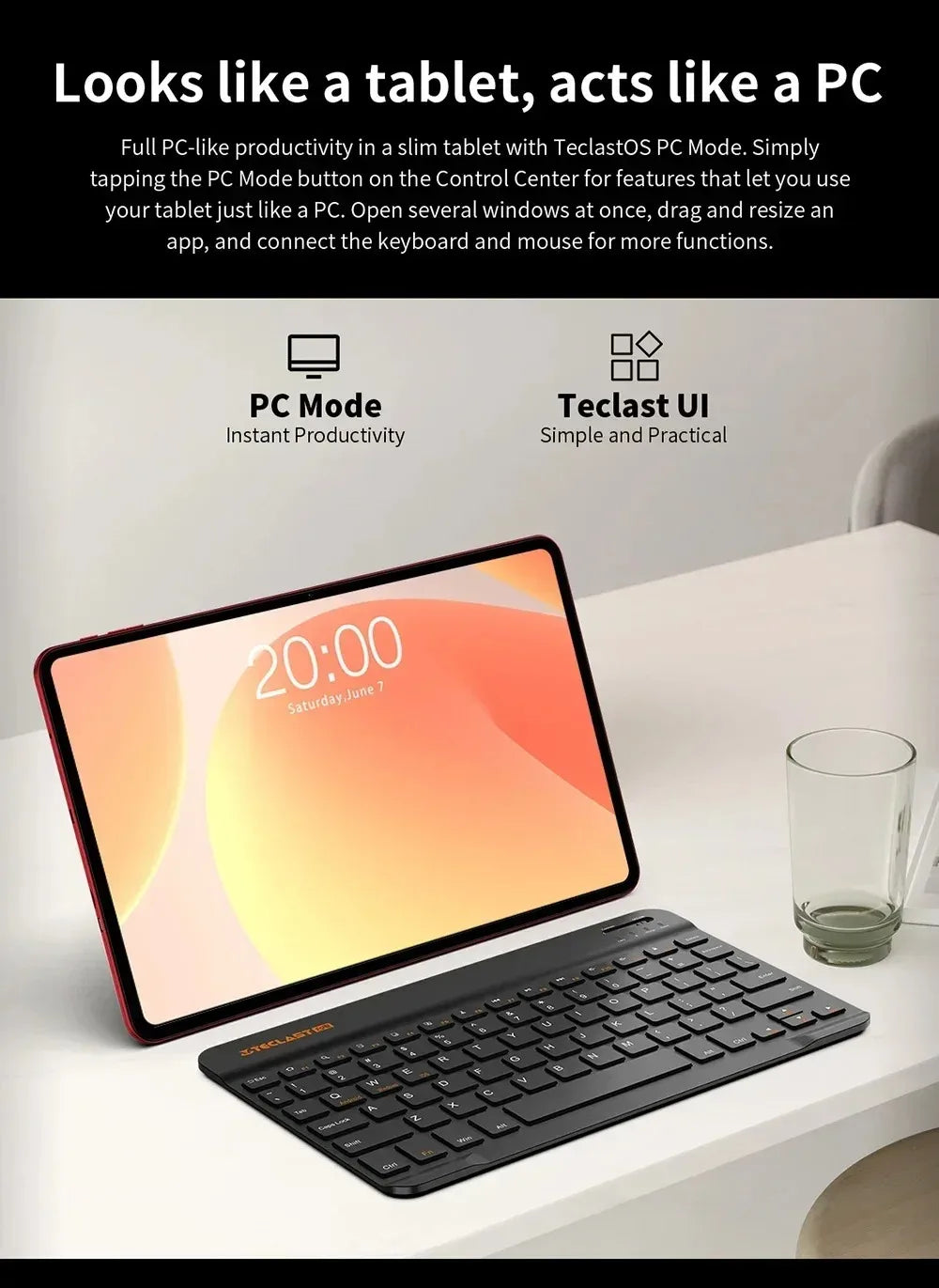 Nouvelle tablette Teclast T60 AI Allwinner A733 Octa-Core 12 pouces 2K HD TDDI écran 6 Go RAM 128 Go ROM Android 15 WiFi6 8000 mAh 13MP + 5MP