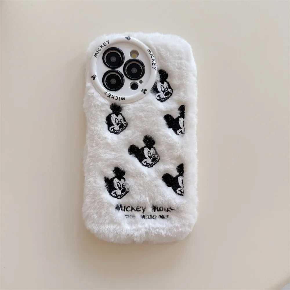 Funda para teléfono de peluche suave 3D de Disney Mickey Senior