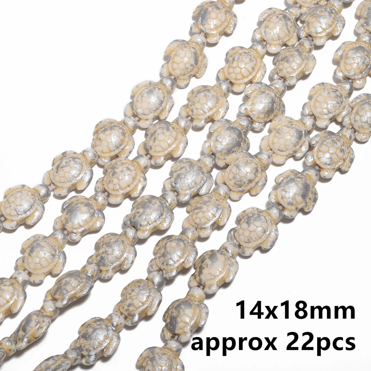 14x18mm 22pcs Sea Turtle Random Color Mix Natural Turquoise Stone Beads Bead for Jewelry Making DIY Ocean Series Bracelet - Lootquake