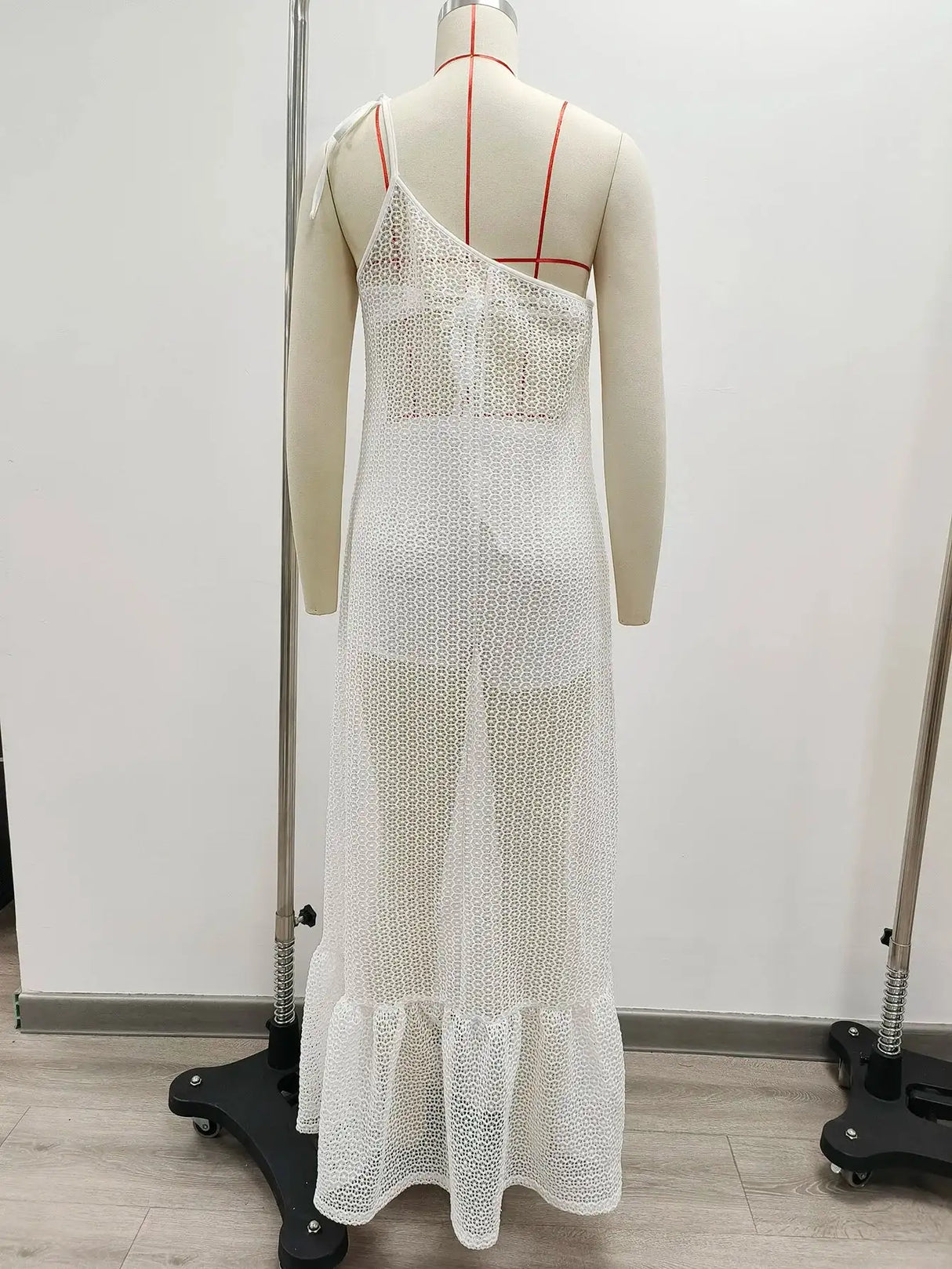 Sexy 3D Flower Long Dress Women 2024 Summer Semi-sheer Party Dresses Elegant Slim One Shoulder Maxi Vestidos Holiday Beach Robe - Lootquake