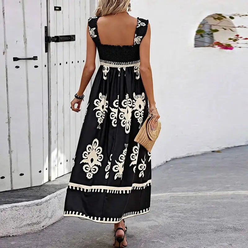Summer Holiday Dress Women Casual Sleeveless A-Line Party Long Dress Boho Casual Sleeveless Party Dress 2024 - Lootquake