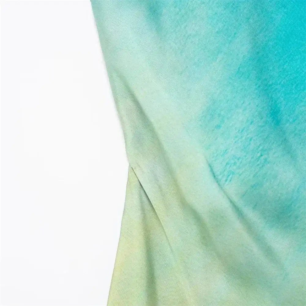 Gradient Long Dress Women Elegant One Shoulder Sleeveless Party Dress Female 2024 Summer Backless Tie-dye Lady Mermaid Robe - Lootquake