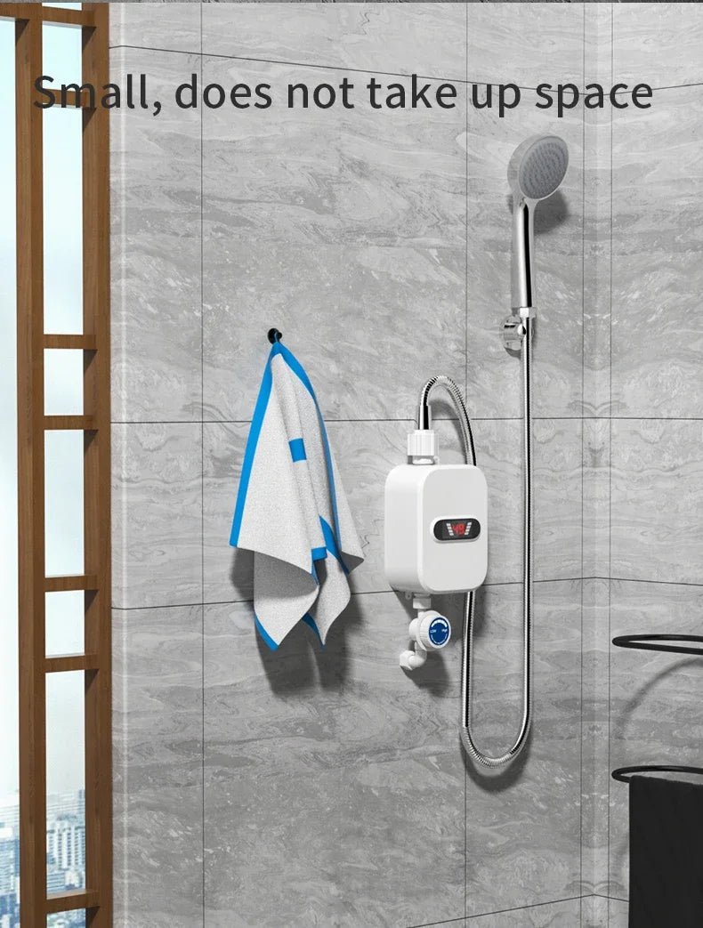 Chauffe-eau électrique instantané 3 500 W pour salle de bain, robinet de chauffage, chauffe-eau instantané en 3 secondes, pommeau de douche