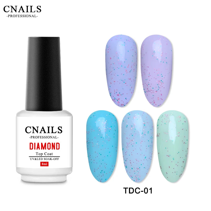 Esmalte de uñas CNails sin necesidad de limpiar, capa superior de gel transparente, capa base de gel, barniz de secado rápido, capa superior UV/LED, accesorios para decoración de uñas, esmalte de uñas mate