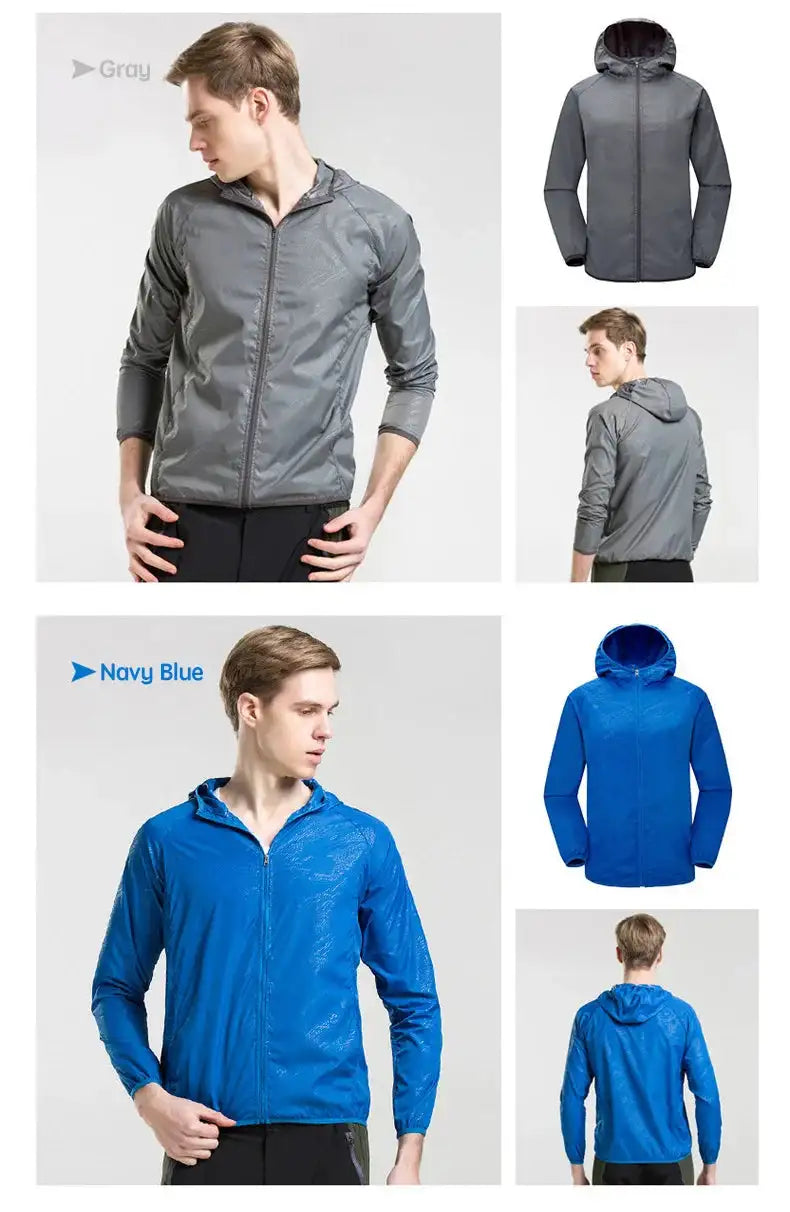 Camping Waterproof Jacket Men Women Windbreaker Men Raincoat Rain Jacket Men Waterproof Hiking Climbing Clothes Sun Protection - Lootquake