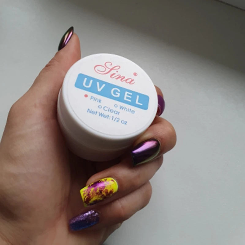 15Ml Nail Extension 3 colors Poly UV Gel,Transparent/ Pink/White Gel For DIY Nail Art,Multi-function UV Gel Nail Art Tools 1&