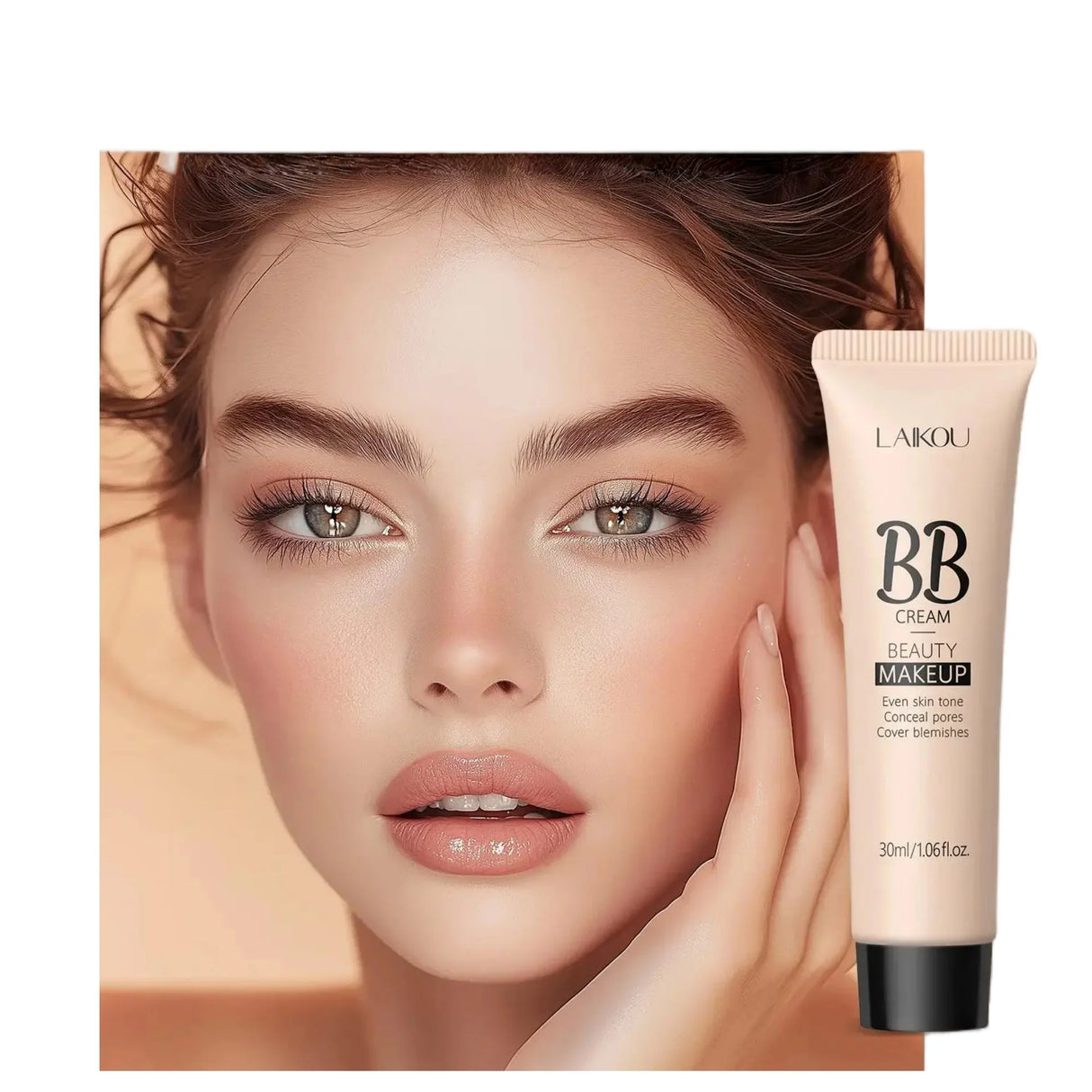 Base de maquillaje en crema con acabado natural, 30 ml, ligera, BB Cover, ojeras, poros, sin aceite, base de maquillaje de larga duración.