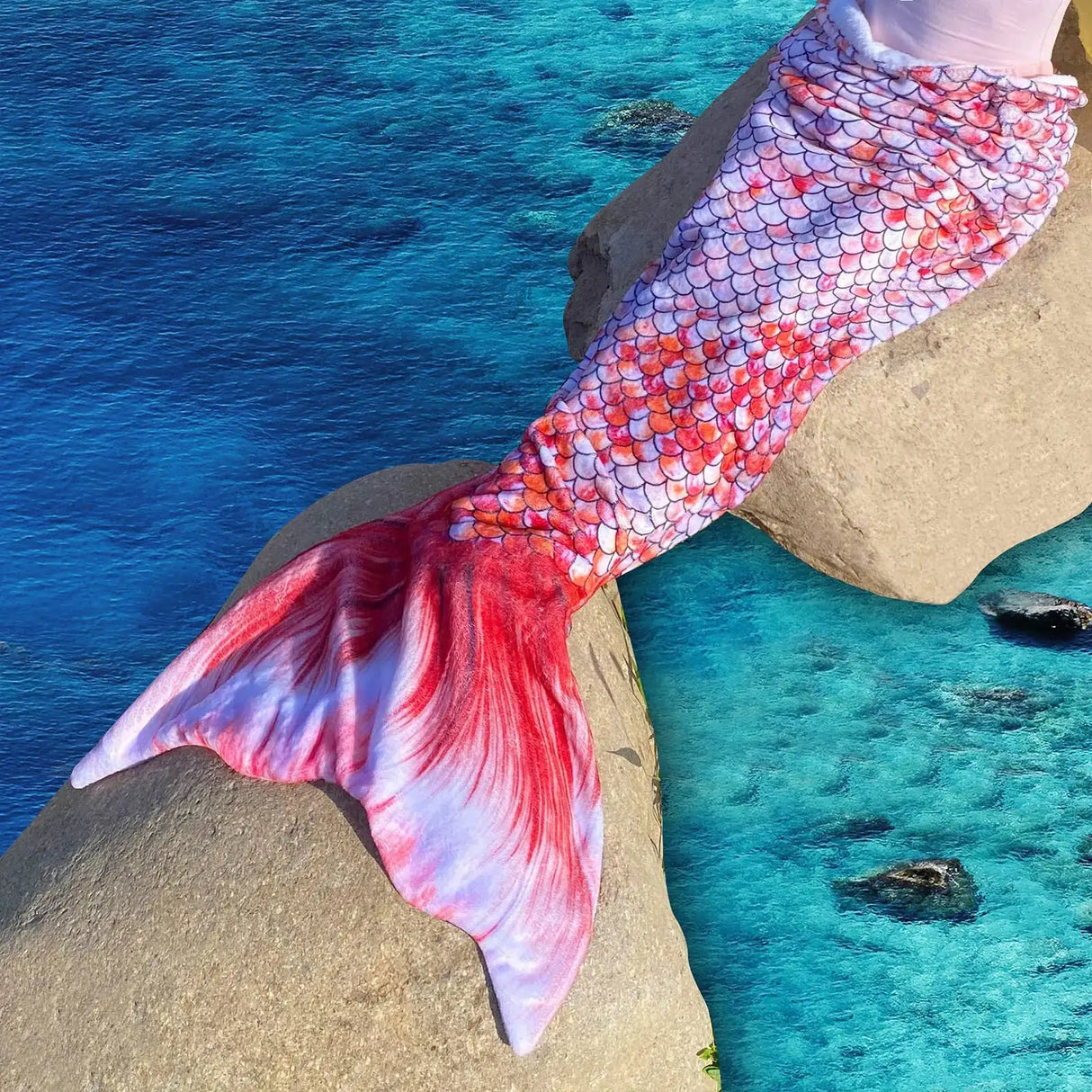 Mermaid Blanket Sleeping Bag Anti Kick Flannel Quilt Soft Fabric High Color Fastness Children Birthday Gift Fish Tail - Lootquake