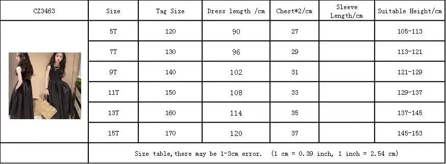 Girls Dresses 2024 New Fashionable Girls' Summer High End Black Solid Long Dress for Children's Summer Sleeveless Vest Dress - Lootquake