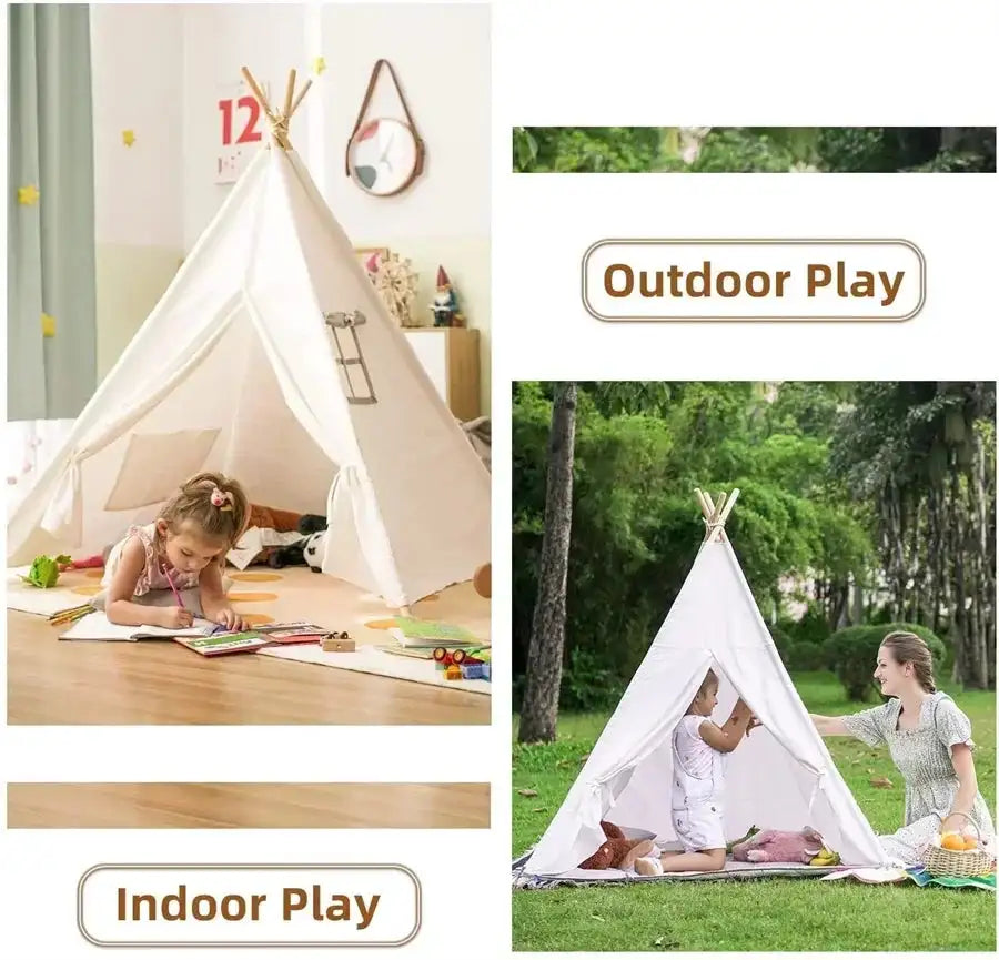 Tent for Kids Indoor Household Children Play House Wigwams Portable Folding Tipi Teepee Girl and Boy Castle Play Room Tents - Lootquake